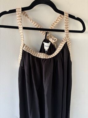 Black Sundress with Braided Cream Straps